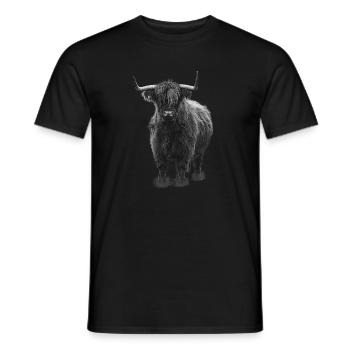 Galloway Rind - Männer T-Shirt - Schwarz - Vorne - AI Model Male 178 light (178cm)