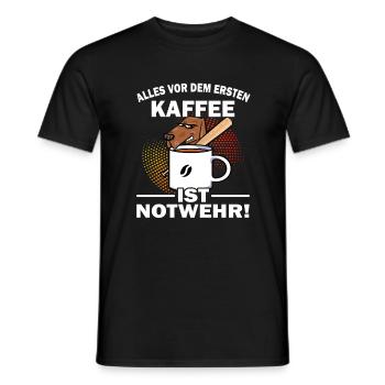 Alles vor dem ersten Kaffee - Bürohumor - Männer T-Shirt - Schwarz - Vorne - AI Model Male 178 light (178cm)