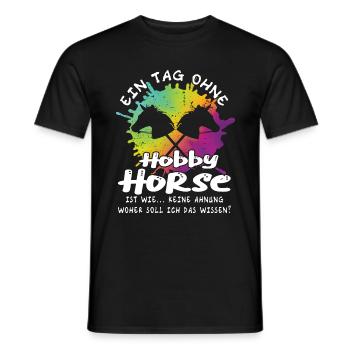 Hobby Horsing - Hobby Horse - Männer T-Shirt - Schwarz - Vorne - AI Model Male 178 light (178cm)