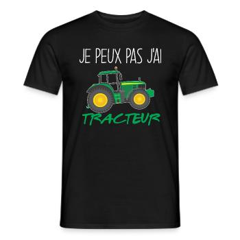 Tracteur Passion Cadeau Garçon ou Fille - T-shirt homme - noir - Devant - AI Model Male 178 light (178cm)
