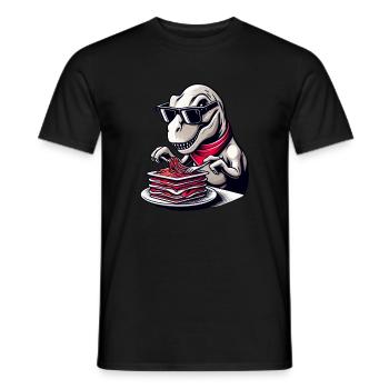 Dino T-Rex Lasagne Modern Elegant - Männer T-Shirt - Schwarz - Vorne - AI Model Male 178 light (178cm)