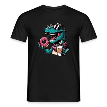 Sweet Dino T-Rex Donut Café - T-shirt homme - noir - Devant - AI Model Male 178 light (178cm)