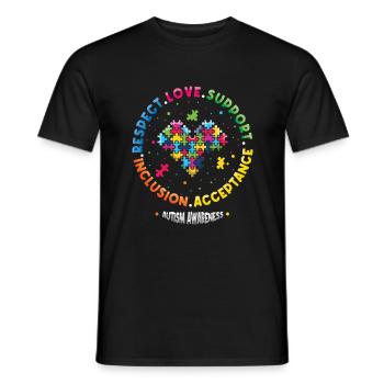 Autismus Respekt Liebe Unterstützung Inklusion - Männer T-Shirt - Schwarz - Vorne - AI Model Male 178 light (178cm)