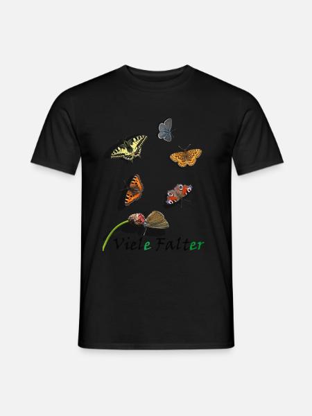 Viel(e) Falt(er), 6 europäische Schmetterlinge - Männer T-Shirt - Schwarz