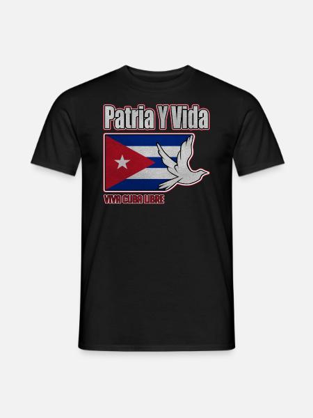 Cuba Flag, Viva Cuba Libre, Patria Y Vida, Cuba - Männer T-Shirt - Schwarz