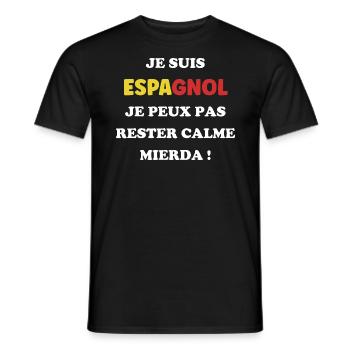 Je suis espagnol - T-shirt homme - noir - Devant - AI Model Male 178 light (178cm)