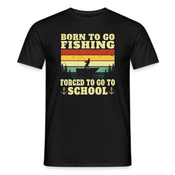 Né pour aller à la pêche cadeau pécheur humour - T-shirt homme - noir - Devant - AI Model Male 178 light (178cm)