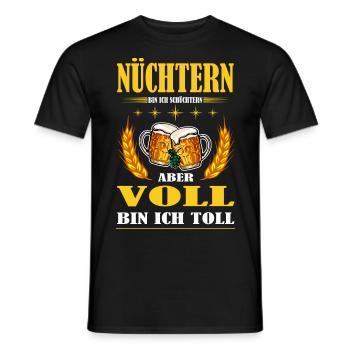 Nüchtern - Männer T-Shirt - Schwarz - Vorne - AI Model Male 178 light (178cm)