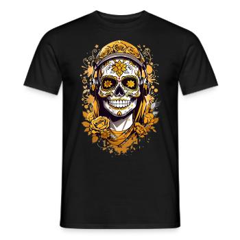Crâne de sucre doré - T-shirt homme - noir - Devant - AI Model Male 178 light (178cm)