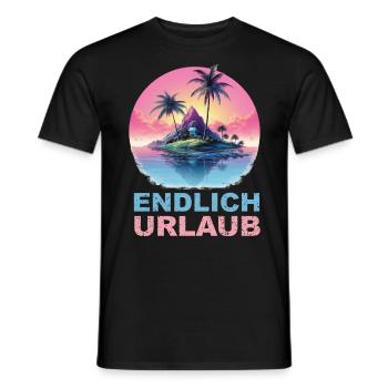 Endlich Urlaub - hell - Männer T-Shirt - Schwarz - Vorne - AI Model Male 178 light (178cm)