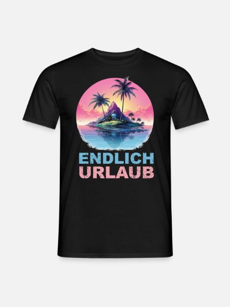 Endlich Urlaub - hell - Männer T-Shirt - Schwarz