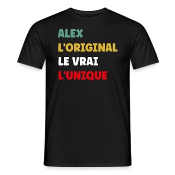 alex33 - T-shirt homme - noir - Devant - AI Model Male 178 light (178cm)