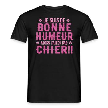 Ich bin gut gelaunt, also verpiss dich nicht! - Männer T-Shirt - Schwarz - Vorne - AI Model Male 178 light (178cm)