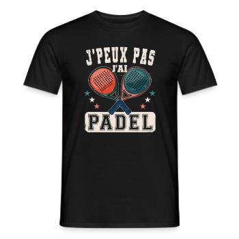 J'Peux Pas J'ai Padel - T-shirt homme - noir - Devant - AI Model Male 178 light (178cm)