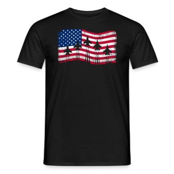 Amerikanische Kampfjets 4. Juli - Männer T-Shirt - Schwarz - Vorne - AI Model Male 178 light (178cm)