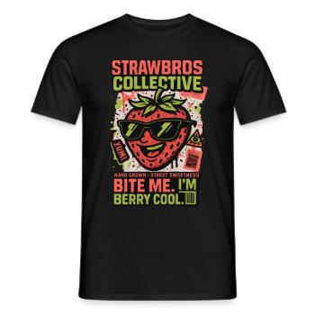 Strawberry Fruit Summer Holiday - Men's T-Shirt - black - Front - AI Model Male 178 light (178cm)