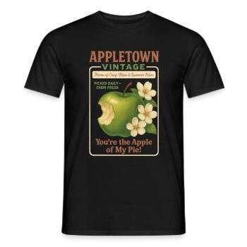Apple Fruit Summer Appletown - Men's T-Shirt - black - Front - AI Model Male 178 light (178cm)