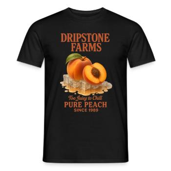 Peach Fruit Summer Retro - Men's T-Shirt - black - Front - AI Model Male 178 light (178cm)