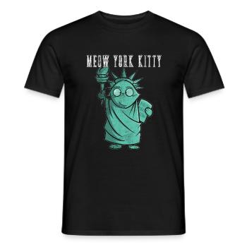 MEOW YORK KITTY - T-shirt homme - noir - Devant - AI Model Male 178 light (178cm)