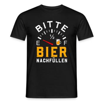 Bier nachfüllen Tacho Saufen Sauftour Geschenk - Männer T-Shirt - Schwarz - Vorne - AI Model Male 178 light (178cm)