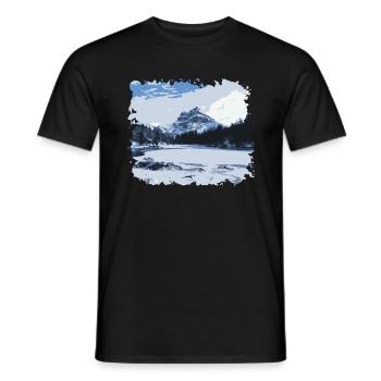 Sports de montagne Randonnée Alpes Montagnes Neige Glace - T-shirt homme - noir - Devant - AI Model Male 178 light (178cm)