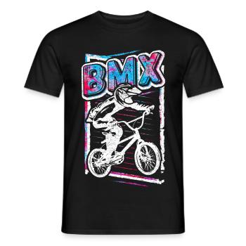 Retro Bmx Bicycle Rider - Vintage Bmx Wheel Grunge - T-shirt homme - noir - Devant - AI Model Male 178 light (178cm)
