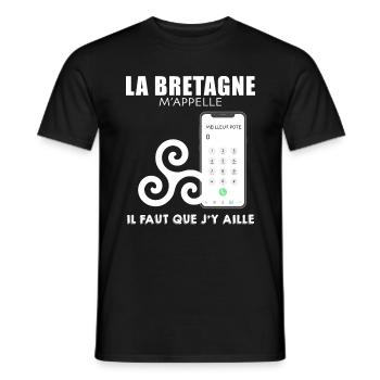 J'Adore Ma Région La Bretagne - T-shirt homme - noir - Devant - AI Model Male 178 light (178cm)