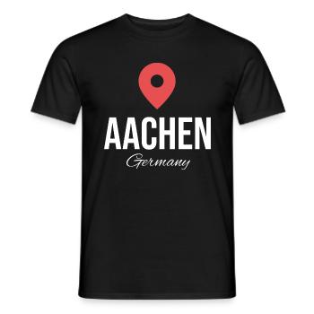 Aachen, Germany, Aachen Cathedral Germany - Men's T-Shirt - black - Front - AI Model Male 178 light (178cm)
