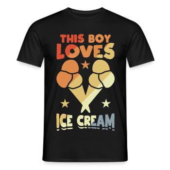 Ce garçon adore la crème glacée - T-shirt homme - noir - Devant - AI Model Male 178 light (178cm)