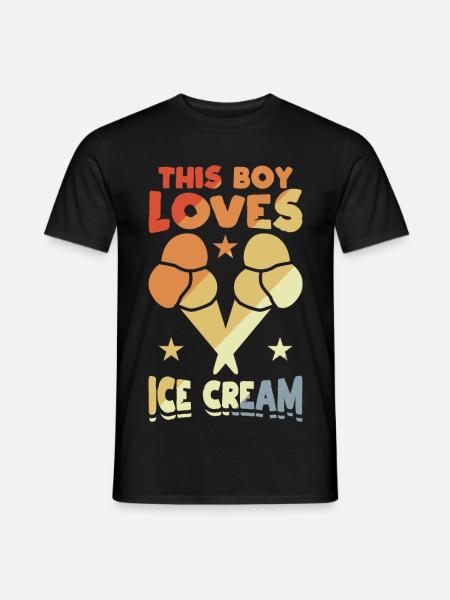 Dieser Junge liebt Eiscreme - Männer T-Shirt - Schwarz