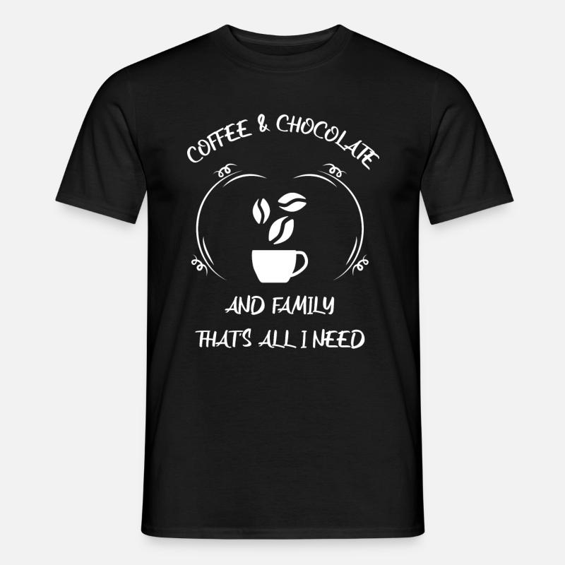 Kaffee Espresso Käffchen & Schokolade - Männer T-Shirt - Schwarz