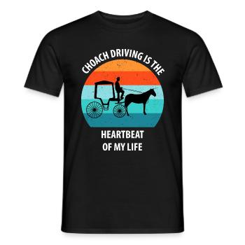 Coachman Carriage Horse-drawn carriage Carriage - Men's T-Shirt - black - Front - AI Model Male 178 light (178cm)