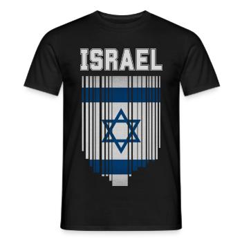 Drapeau d’Israël, fierté israélienne - T-shirt homme - noir - Devant - AI Model Male 178 light (178cm)
