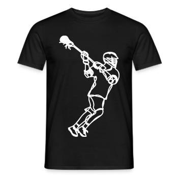 Lacrosse Professional Drawing - Men's T-Shirt - black - Front - AI Model Male 178 light (178cm)