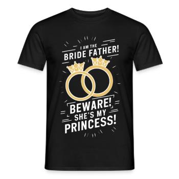Fier père de la mariée Père de la mariée Beau-père - T-shirt homme - noir - Devant - AI Model Male 178 light (178cm)