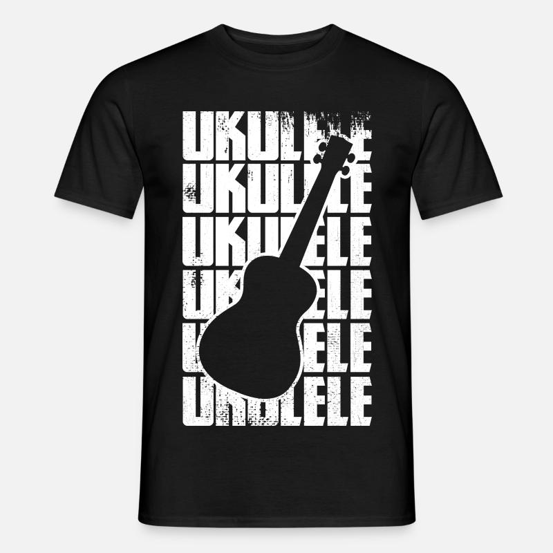 Lustige Ukulele - Männer T-Shirt - Schwarz