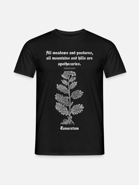Latin Quote by Paracelsus –Tansy Illustration - Men's T-Shirt - black