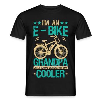 Grand-père JE SUIS UN VÉLO ÉLECTRIQUE GRAND-PÈRE Vélo électrique Drôle - T-shirt homme - noir - Devant - AI Model Male 178 light (178cm)