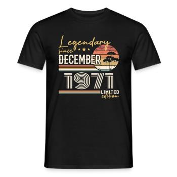 Dezember 1971 Geschenk zum 54. Jahrestag - Männer T-Shirt - Schwarz - Vorne - AI Model Male 178 light (178cm)