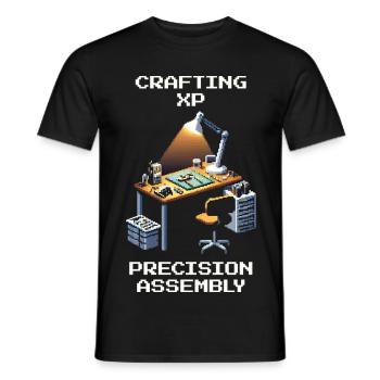 Crafting XP: Präzisionsbau | Modellbau - Männer T-Shirt - Schwarz - Vorne - AI Model Male 178 light (178cm)