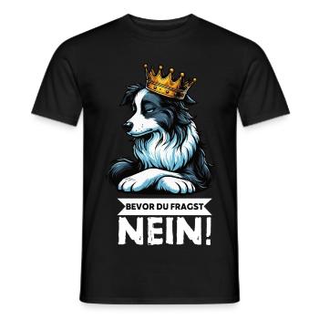 Avant que vous ne demandiez : Border Collie, Chien de Troupeau, Chien Collie - T-shirt homme - noir - Devant - AI Model Male 178 light (178cm)