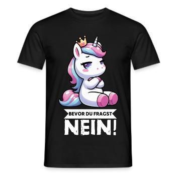 Avant que vous ne demandiez, pas de licorne licornes fan de licorne - T-shirt homme - noir - Devant - AI Model Male 178 light (178cm)