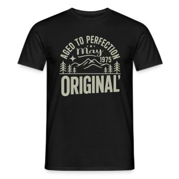 mai 1975 – Légende des sommets et montagnes - T-shirt homme - noir - Devant - AI Model Male 178 light (178cm)