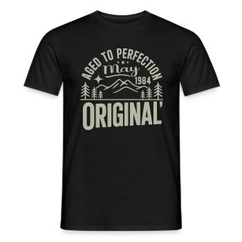 May 1984 – Legend of the Peaks and Mountains - Men's T-Shirt - black - Front - AI Model Male 178 light (178cm)