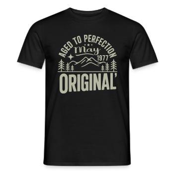 May 1977 – Legend of the Peaks and Mountains - Men's T-Shirt - black - Front - AI Model Male 178 light (178cm)
