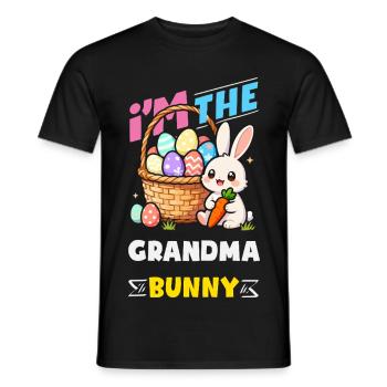 Joyeuse Pâques, douce chasse aux œufs du lapin, œufs de Pâques - T-shirt homme - noir - Devant - AI Model Male 178 light (178cm)