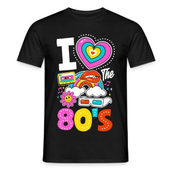 Retro Back to the 80s Vintage Design - Männer T-Shirt - Schwarz - Vorne - AI Model Male 178 light (178cm)