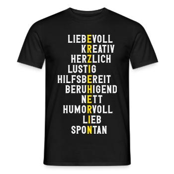 Erzieherin Eigenschaften Liebevoll Kita Spruch - Männer T-Shirt - Schwarz - Vorne - AI Model Male 178 light (178cm)