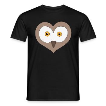 Herz-Eule - Männer T-Shirt - Schwarz - Vorne - AI Model Male 178 light (178cm)