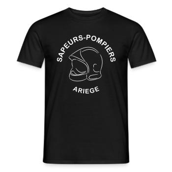 sapeurs-pompiers ariege - T-shirt homme - noir - Devant - AI Model Male 178 light (178cm)